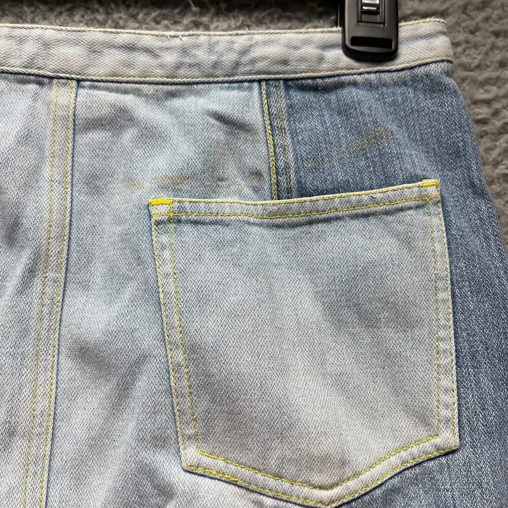Armani Exchange Denim Skirt Womens Size 0 Blue Colorblock A Line - Picture 12 of 15